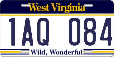 WV license plate 1AQ084