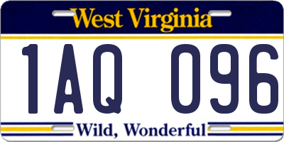 WV license plate 1AQ096