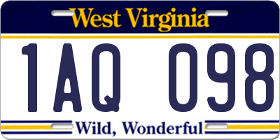 WV license plate 1AQ098