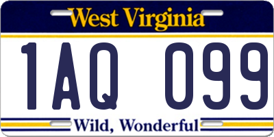 WV license plate 1AQ099