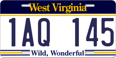 WV license plate 1AQ145