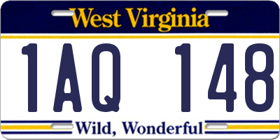 WV license plate 1AQ148