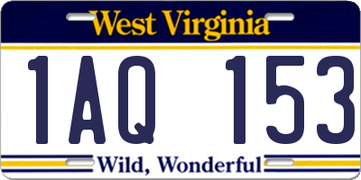 WV license plate 1AQ153
