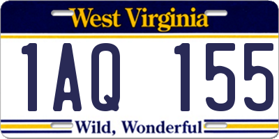 WV license plate 1AQ155