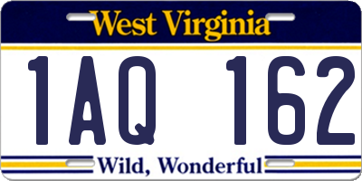 WV license plate 1AQ162