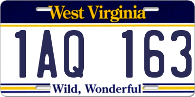 WV license plate 1AQ163