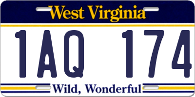 WV license plate 1AQ174