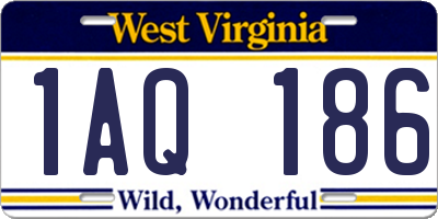 WV license plate 1AQ186