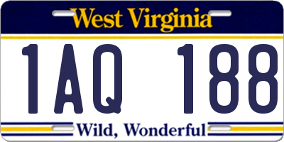 WV license plate 1AQ188