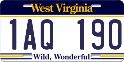 WV license plate 1AQ190