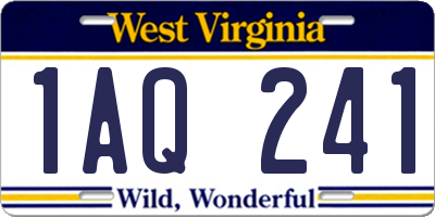 WV license plate 1AQ241