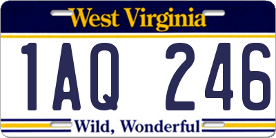 WV license plate 1AQ246