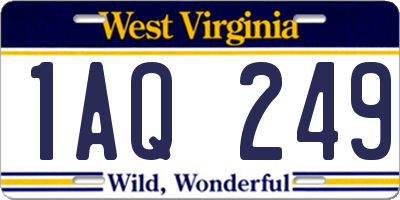 WV license plate 1AQ249