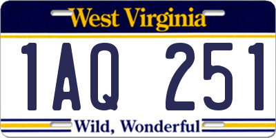 WV license plate 1AQ251