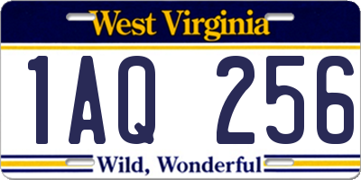WV license plate 1AQ256