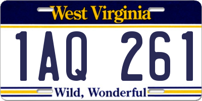 WV license plate 1AQ261