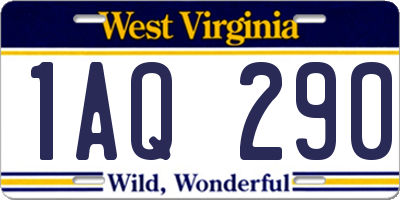 WV license plate 1AQ290