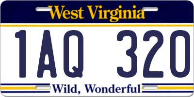 WV license plate 1AQ320