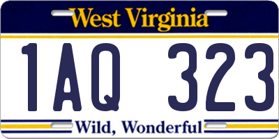 WV license plate 1AQ323