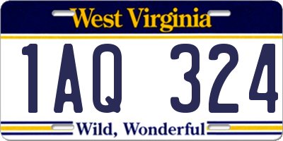 WV license plate 1AQ324