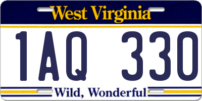 WV license plate 1AQ330
