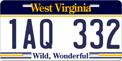 WV license plate 1AQ332