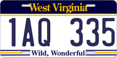 WV license plate 1AQ335
