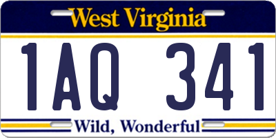 WV license plate 1AQ341