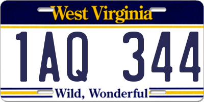 WV license plate 1AQ344