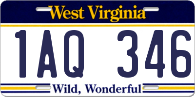WV license plate 1AQ346