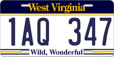 WV license plate 1AQ347