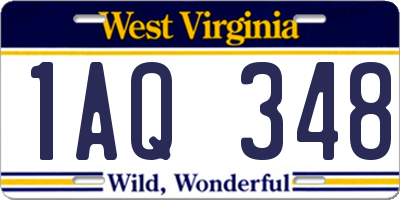 WV license plate 1AQ348