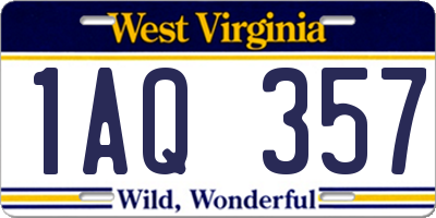 WV license plate 1AQ357