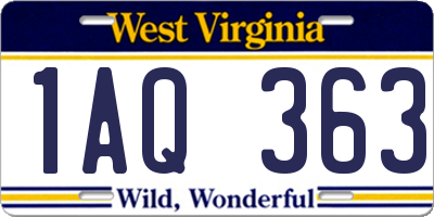 WV license plate 1AQ363