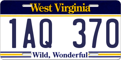 WV license plate 1AQ370