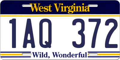 WV license plate 1AQ372