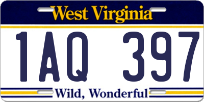 WV license plate 1AQ397