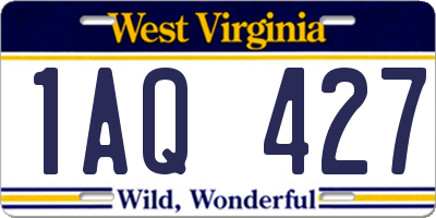 WV license plate 1AQ427