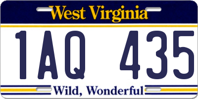 WV license plate 1AQ435