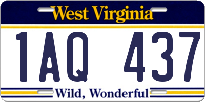 WV license plate 1AQ437