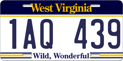 WV license plate 1AQ439