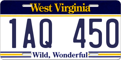 WV license plate 1AQ450