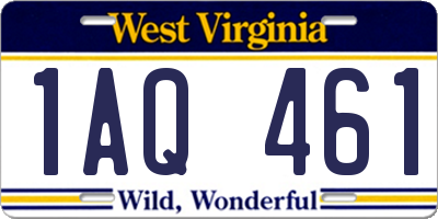 WV license plate 1AQ461
