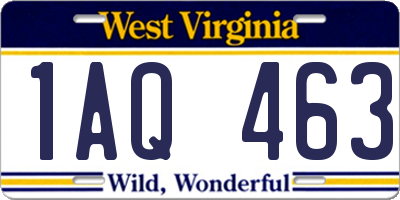 WV license plate 1AQ463