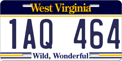 WV license plate 1AQ464