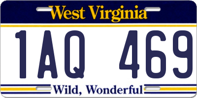 WV license plate 1AQ469