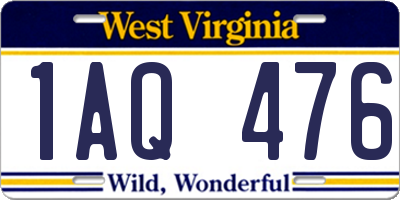 WV license plate 1AQ476