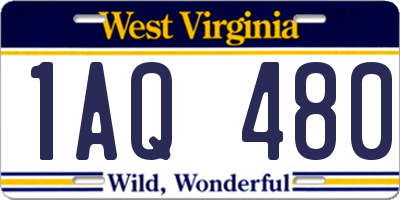 WV license plate 1AQ480