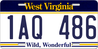 WV license plate 1AQ486