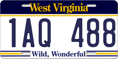 WV license plate 1AQ488